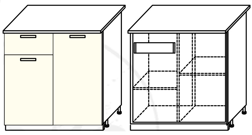 Фото Кухня Диана-4 (ЛДСП) шкаф-стол 800 (ШН-815L) от производителя Фант-мебель в Ялте по цене 4 690 ₽
