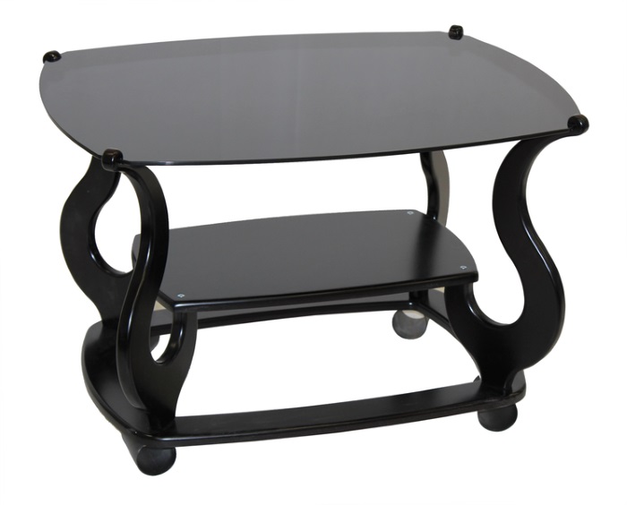 Стол журнальный Варьете-5.1  (пластик, стекло-черный (Мебель из стекла) ) Стол журнальный Варьете-5.1  (пластик, стекло-черный (Мебель из стекла) )