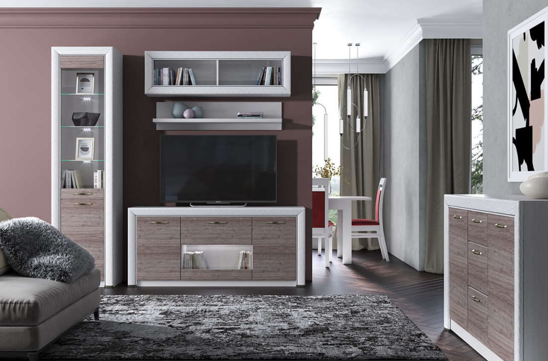 Фото Тумба RTV 1V2D1S Оливия (Olivia) от производителя Анрэкс в Ялте по цене 18 710 ₽