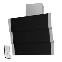 Вытяжка наклонная Cascada 90 (900х415хh1100(1400)) (Материал Металл/Стекло , Цвет Металлик/Черный) в Ялте от производителя 