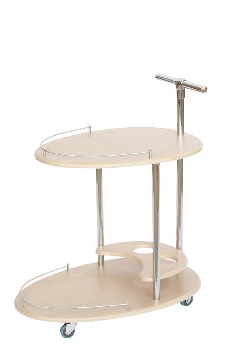 Стол сервировочный Фуршет (резина, мдф-дуб беленый,  черный, дуб беленый-хром (Калифорния) ) Стол сервировочный Фуршет (резина, мдф-дуб беленый,  черный, дуб беленый-хром (Калифорния) )