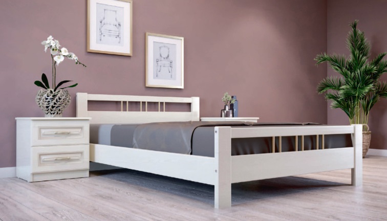 Фото Кровать двуспальная Вероника-3 (СМ 140х200) без основания с универсальными царгами от производителя Браво-мебель в Ялте по цене 13 070 ₽