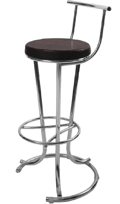 Стул барный Омега ( Обивка стула:кожзам , хром, 030 коричневый (Кристалл) ) Стул барный Омега ( Обивка стула:кожзам , хром, 030 коричневый (Кристалл) )