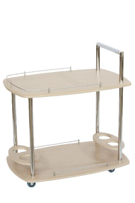 Стол сервировочный Банкет (резина, мдф-дуб беленый,  черный, дуб беленый-хром (Калифорния) ) Стол сервировочный Банкет (резина, мдф-дуб беленый,  черный, дуб беленый-хром (Калифорния) )