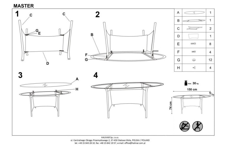 Фото Стол обеденный Halmar Master от производителя Halmar  в Ялте по цене 23 260 ₽