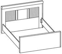 Кровать двуспальная Прованс (СМ 160х200) без основания ( 160х200 , ЛДСП/МДФ , береза-дуб болтон , без подъемного мех. , без ящиков , без матраса (Глория (Ставрополь Мебель)) ) в Ялте от производителя 