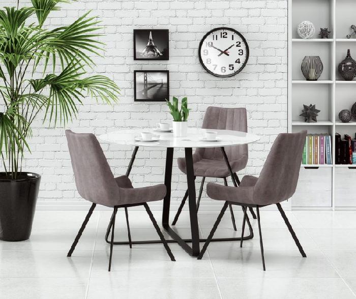 Стол обеденный Halmar Looper (металл окрашенный, стекло-белое,  черный (Halmar ) ) Стол обеденный Halmar Looper (металл окрашенный, стекло-белое,  черный (Halmar ) )