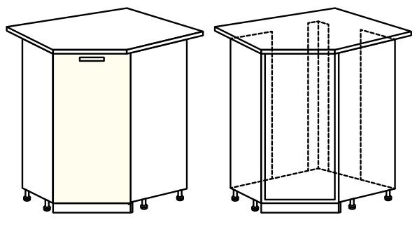 Фото Кухня Диана-4 (ЛДСП) шкаф-стол 860 (ШНУ-1) от производителя Фант-мебель в Ялте по цене 2 960 ₽