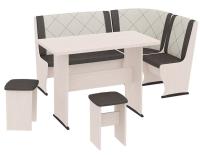 Кухонный уголок-комплект Челси Т2 (дуб белфорт, кожзам лен коричневый-лен бежевый (ТриЯ) ) в Ялте от производителя 