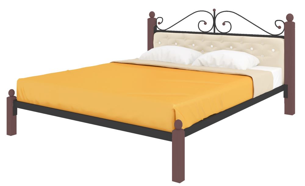 Фото Кровать двуспальная Диана Lux мягкая (СМ 160х200) трубка металл от производителя Милсон в Ялте по цене 23 340 ₽