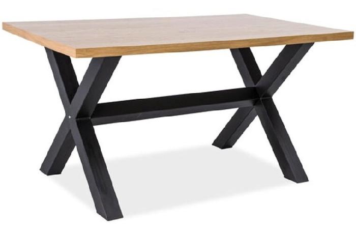 Стол обеденный Signal Xaviero (1,8) (металл, шпон-дуб,  черный (Signal) ) Стол обеденный Signal Xaviero (1,8) (металл, шпон-дуб,  черный (Signal) )