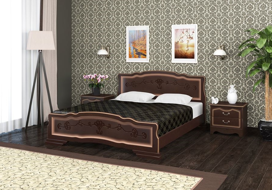 Фото Кровать двуспальная Карина-6 (СМ 160х200) без основания с универсальными царгами от производителя Браво-мебель в Ялте по цене 18 130 ₽