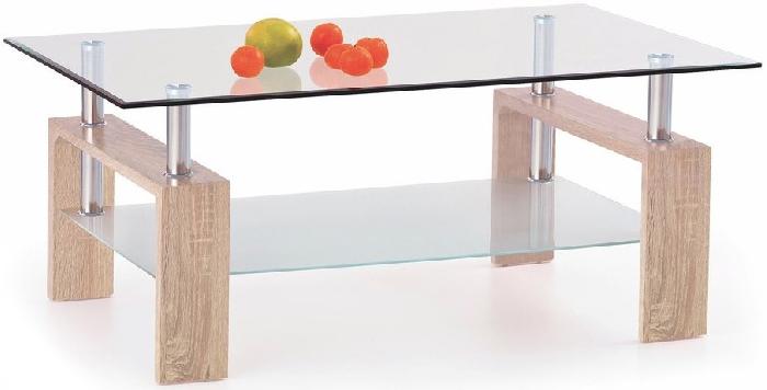 Стол журнальный Halmar Diana H  (мдф/металл, стекло-бесцветный,  дуб сонома (Halmar ) ) Стол журнальный Halmar Diana H  (мдф/металл, стекло-бесцветный,  дуб сонома (Halmar ) )