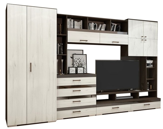 Фото Стенка Коста ЛДСП со стеклом от производителя Горизонт в Ялте по цене 45 460 ₽