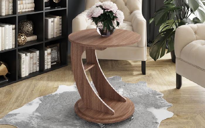 Стол журнальный №9 (металл, лдсп-ясень шимо темный,  металлик (SV-мебель) ) Стол журнальный №9 (металл, лдсп-ясень шимо темный,  металлик (SV-мебель) )