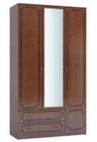 Фото raspashnoy-shkaf шкаф лакированный шр-3 (123) с зеркалом трехдверный производитель Браво-мебель