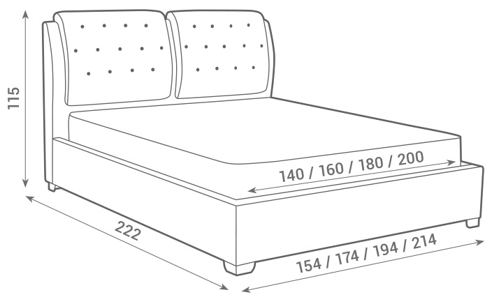 Фото Кровать двуспальная Sophia (СМ 160х200) с основанием от производителя Вега в Ялте по цене 45 290 ₽