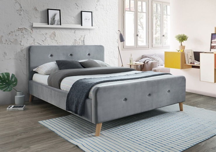 Фото Кровать двуспальная Signal Malmo Velvet (СМ 160х200) c ортопедическим основанием от производителя Signal в Ялте по цене 66 980 ₽