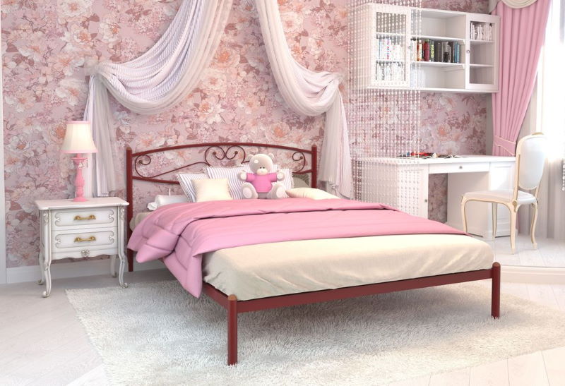 Фото Кровать двуспальная Каролина (СМ 140х200) трубка металл от производителя Милсон в Ялте по цене 12 790 ₽