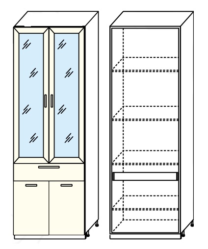 Фото Кухня Диана-4 (ЛДСП) шкаф 800 (ШП-2) от производителя Фант-мебель в Ялте по цене 11 530 ₽