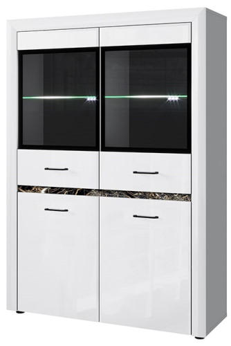 Фото Шкаф с витриной 2V2D ВайтБлек (WhitBlack) от производителя Анрэкс в Ялте по цене 33 870 ₽