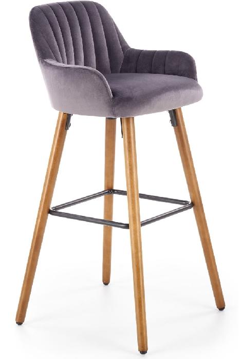 Стул барный Halmar H-93 ( Обивка стула:ткань, орех , темно-серый (Halmar ) ) Стул барный Halmar H-93 ( Обивка стула:ткань, орех , темно-серый (Halmar ) )