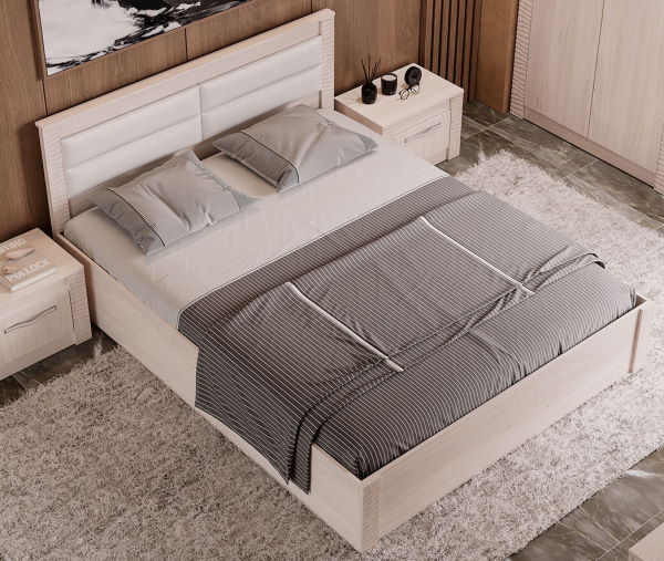 Фото Кровать двуспальная Монако КР-16 (СМ 160х200) с основанием (Мебелони) от производителя Мебелони в Ялте по цене 11 850 ₽