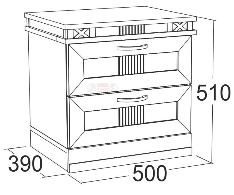 Фото Тумба прикроватная Ольга-18 с 2-мя ящиками от производителя Фант-мебель в Ялте по цене 5&nbsp;020 ₽