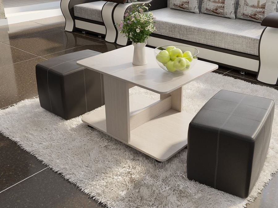 Фото Стол журнальный Капри с пуфиками от производителя ТриЯ в Ялте по цене 9&nbsp;160 ₽