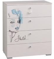 Комод Гламур  (белый-белый глянец (Мебельсон) ) в Ялте от производителя 