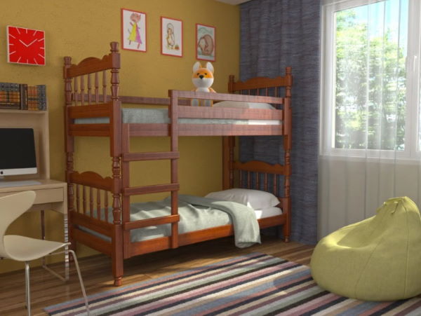 Фото Кровать 2-х ярусная Соня (СМ 80х189) с односторонними матрасами и выдвижными ящиками от производителя Браво-мебель в Ялте по цене 46&nbsp;380 ₽