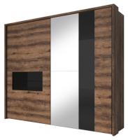 Шкаф-купе-2D typ 19 Indira (2 двери) (Материал дверей:МДФ-стекло-зеркало, цвет дверей:дуб монастери-черное, цвет каркаса:дуб монастери (Helvetia) ) в Ялте от производителя 