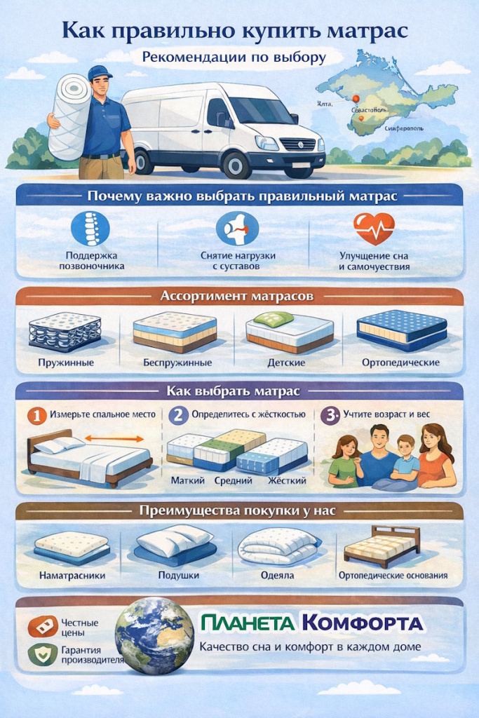 Как купить матрас в интернет магазине Планета Комфорта Ялта